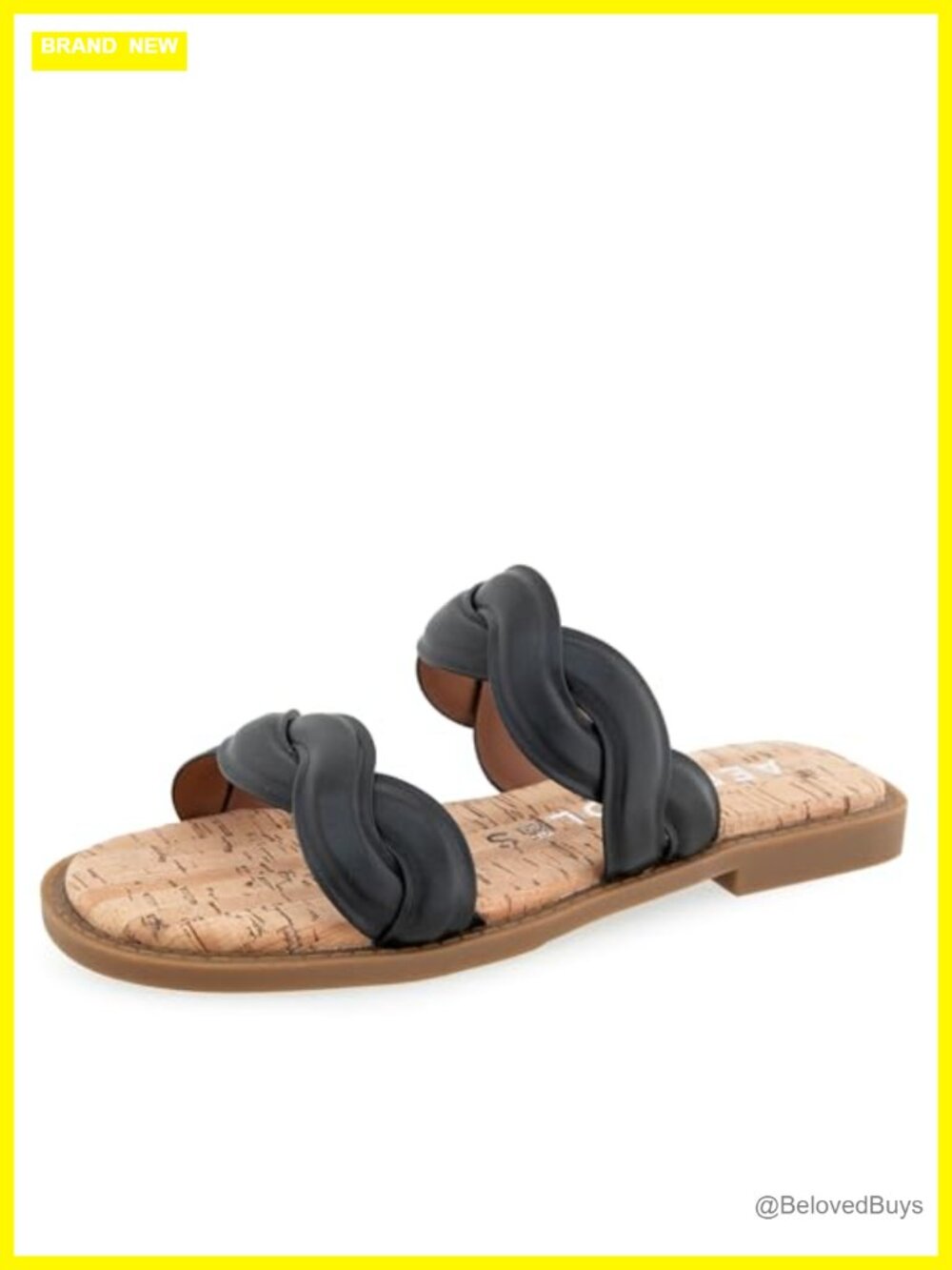 Aerosoles Colette Slide Sandals Womens Flat Heels Ortholite Faux Leather